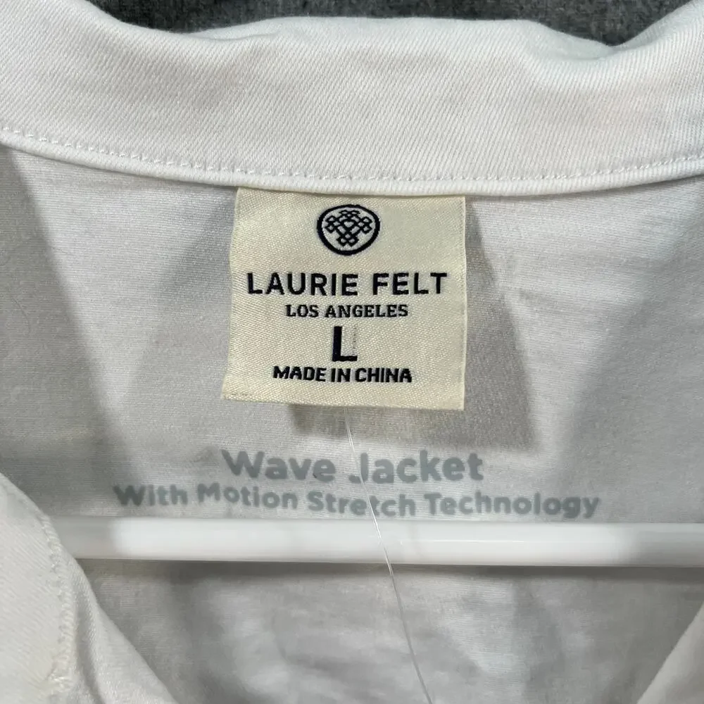 Laurie Felt Wave Denim Jacket with Embroidery White Size Large